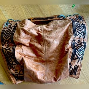 Gently used Rebecca Minkoff Navajo hobo purse, caramel with black design